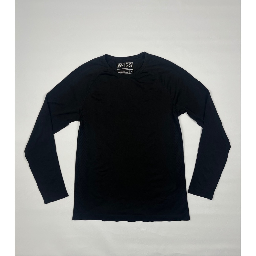 Figs Makato Seamless Long Sleeve Underscrub Mens Small Black Base Layer Top